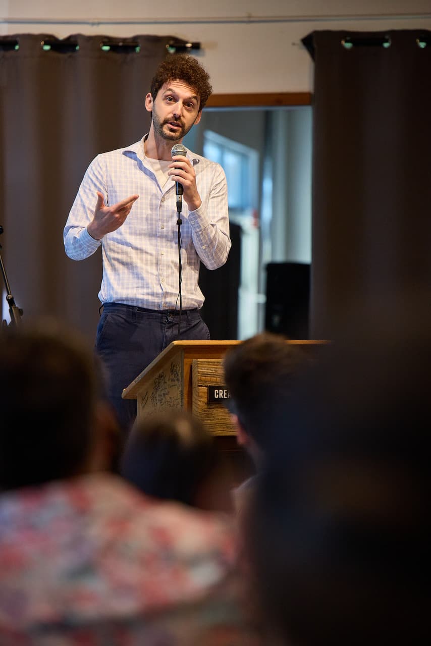 Brian Reisman speaking at CreativeMornings Austin